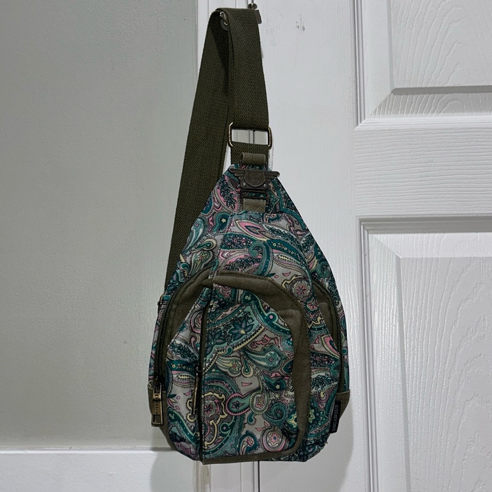 Paisley 12" Multi Sling Meijeluo Spare Parts Backpack Purse Adj.Strap 5 Pockets